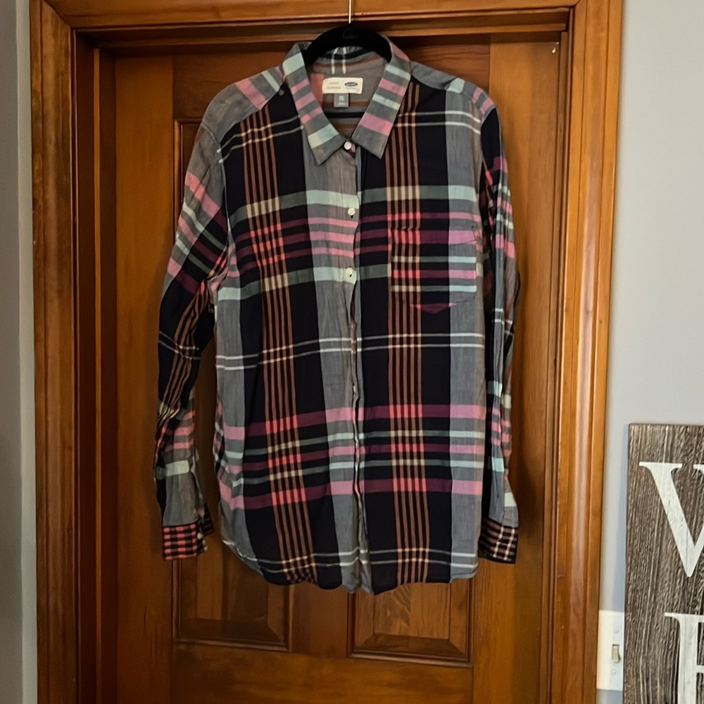 Lightweight summer plaid shirt